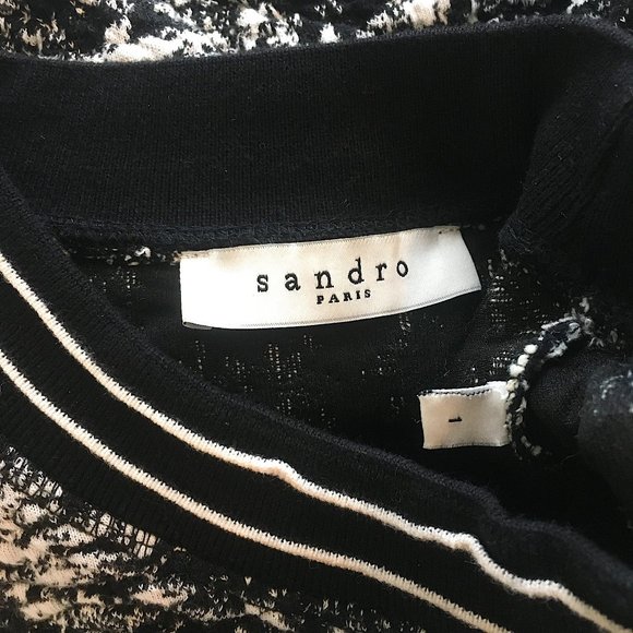 Sandro Black/White Banded Top - Picture 4 of 5